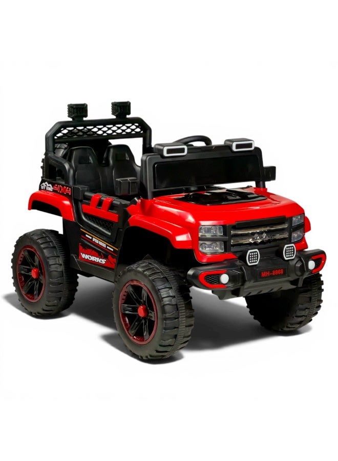 ALBADER Electric Ride On Car F524, 12V Kids Electric Car with 2 Motors, Remote Control, Bluetooth Music, LED Lights, Dual Seat, Safety Belt, Toy Car, Ride On Car for Boys and Girls, Electric Vehicle, Rechargeable Kids Car, Children Driving Car - Image 1