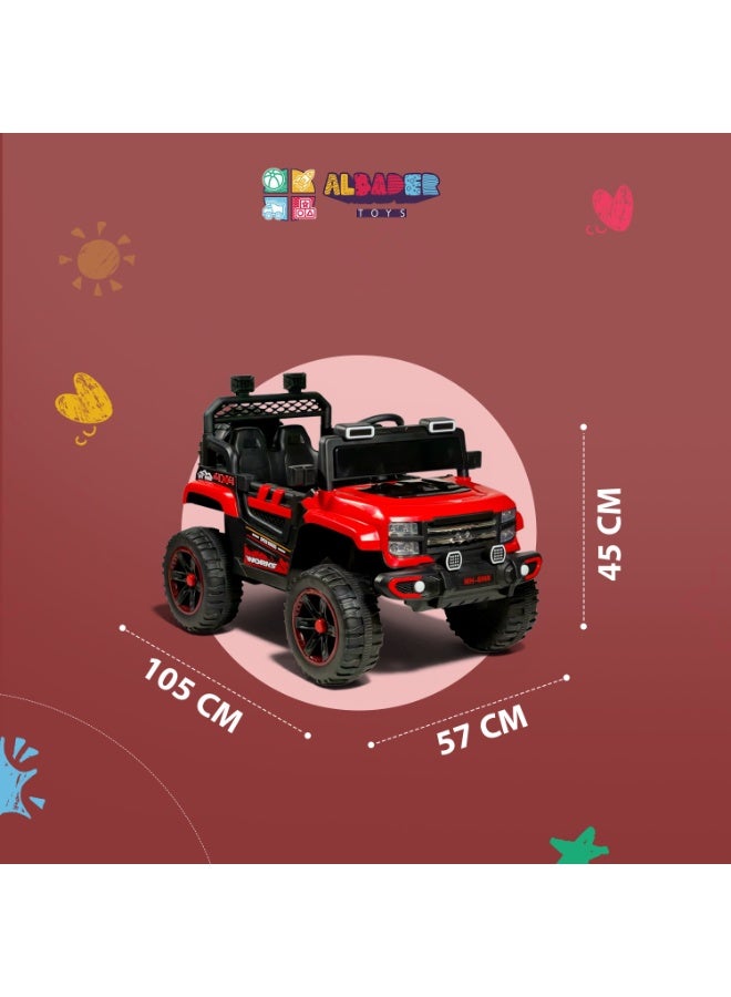 ALBADER Electric Ride On Car F524, 12V Kids Electric Car with 2 Motors, Remote Control, Bluetooth Music, LED Lights, Dual Seat, Safety Belt, Toy Car, Ride On Car for Boys and Girls, Electric Vehicle, Rechargeable Kids Car, Children Driving Car - Image 5