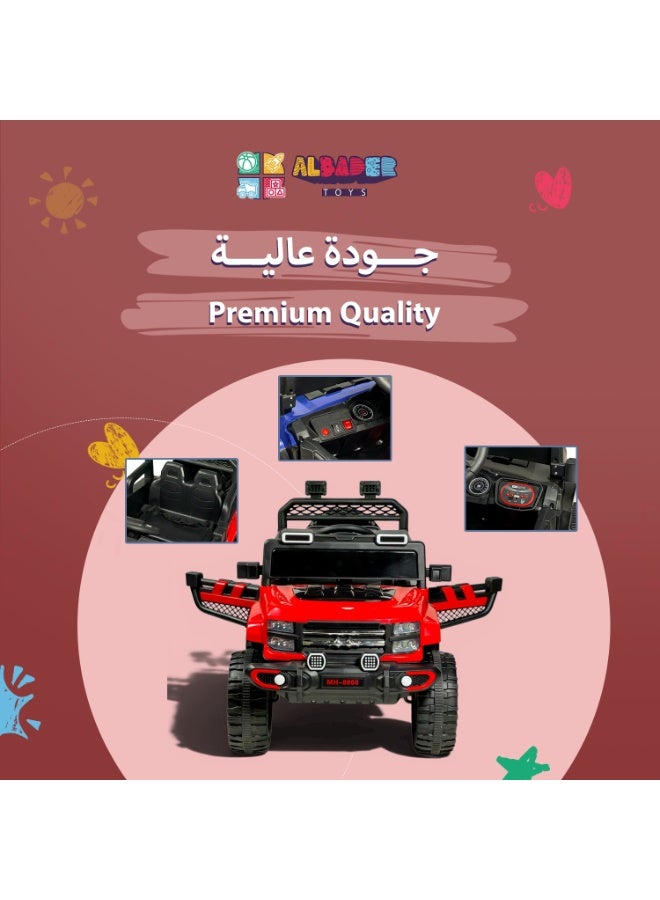 ALBADER Electric Ride On Car F524, 12V Kids Electric Car with 2 Motors, Remote Control, Bluetooth Music, LED Lights, Dual Seat, Safety Belt, Toy Car, Ride On Car for Boys and Girls, Electric Vehicle, Rechargeable Kids Car, Children Driving Car - Image 4