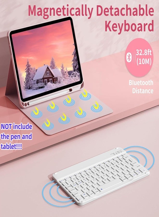 NUWONAYA Keyboard Case for iPad Air 13 inch M3 (2025)/M2 (2024), iPad Pro 12.9 inch (3/4/5/6th Gen), Slim 7 Color Rainbow Backlight Detachable Magnetic Keyboard Cover with Pencil Holder,Sky Blue - Image 3