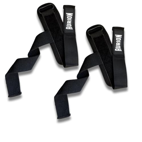 Aurion Heavy-Duty Nylon Wrist Wraps | Professional Strength Wrist Support for Weightlifting, Bench Press & Powerlifting | Adjustable Compression Wraps with Thumb Loop for Men & Women (Black) - Image 1