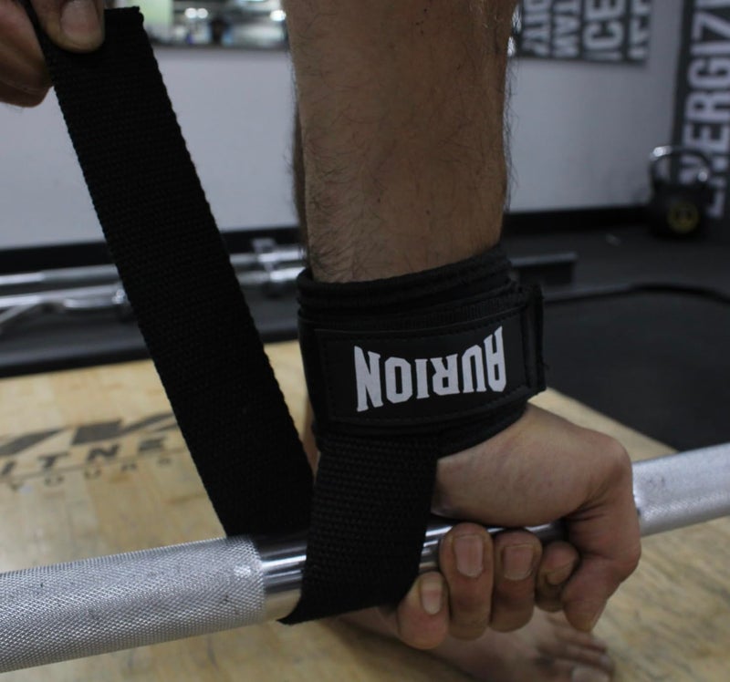 Aurion Heavy-Duty Nylon Wrist Wraps | Professional Strength Wrist Support for Weightlifting, Bench Press & Powerlifting | Adjustable Compression Wraps with Thumb Loop for Men & Women (Black) - Image 2