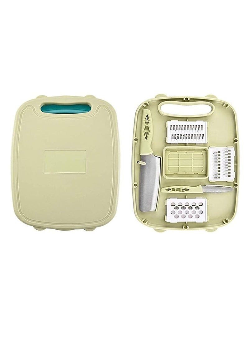 Silicone foldable chopping board 9 in 1 multifunctional chopping board with fruit and vegetable slicer, space saving storage basket for camping kitchen - Image 5