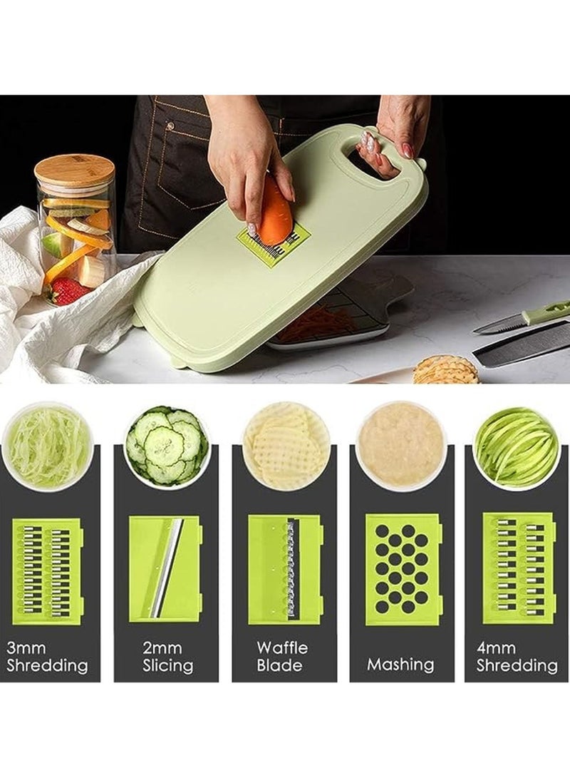 Silicone foldable chopping board 9 in 1 multifunctional chopping board with fruit and vegetable slicer, space saving storage basket for camping kitchen - Image 4
