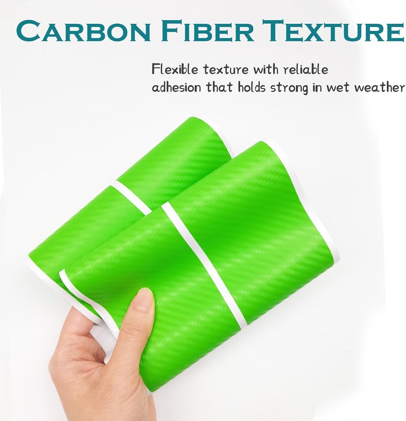 Bilisin 4PCS Car Door Sill Protector,3D Carbon Fiber Anti-Scratch Auto Threshold Cover Strips,Universal Door Entry Edge Guard Protectors for Car SUV Truck Interior Accessories(Green) - Image 3
