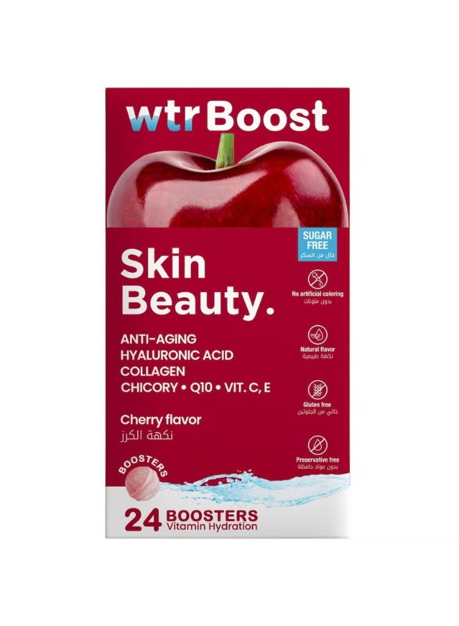 WTR Boost Skin Beauty Effervescent Boosters, Anti-Aging - Cherry Flavor 24 Tablets - Image 1