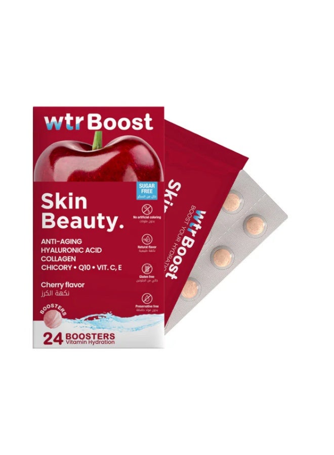 WTR Boost Skin Beauty Effervescent Boosters, Anti-Aging - Cherry Flavor 24 Tablets - Image 2