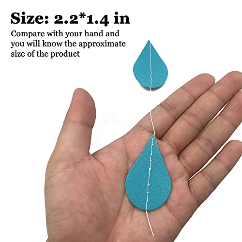 Yzurbu 24 Strings Raindrop Garland Decorations, Paper Hanging Rain Drops Decor Pieces for Baby Shower, Party and Centerpieces Decoration - Blue - Image 2