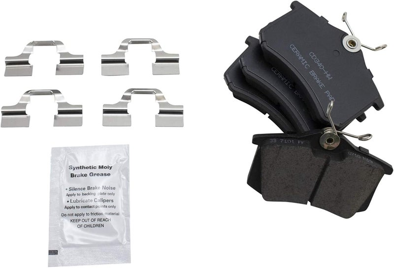 TRQ Rear Brake Pad and Rotor Set Ceramic Solid Rotors 245mm Diameter Compatible with 2002 Audi A4 Quattro 2002 S4 - Image 5