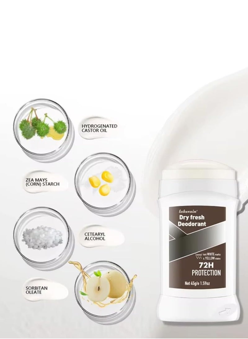 lakerain Dry Fresh Deodorant Musk Anti White Marks and No Yellow Stains on Clothing Long Lasting Sweat and Oduor 72H Protection Dry Deodorant for Armpit and Other Parts Oduor Control Cream 01 - Image 3