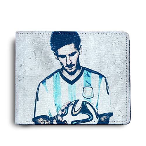ShopMantra Wallet for Boys | Messi Artwork Printed Bi-fold Boys Purse | Long Lasting Faux Leather Teens, Boys - Image 1
