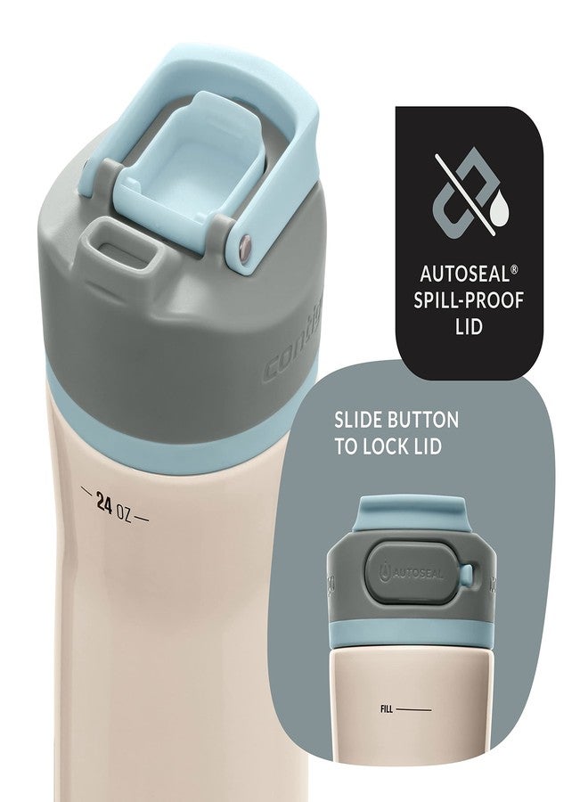 Contigo Clybourn Chill Stainless Steel FreeFlow Filter Water Bottle with AUTOSEAL, 24oz., Salt - Image 4