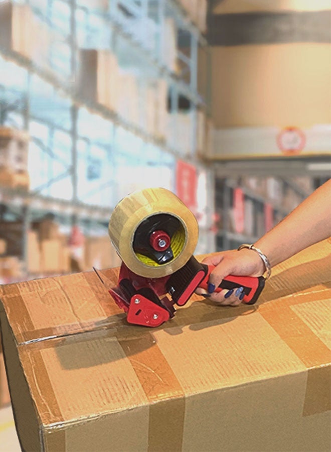 HAWAWA Packaging Tape Dispenser  for 5cm Wide Packing Tape, 76mm Core for Carton, Packaging and Box Sealing, Silicone Handle Red - Image 4
