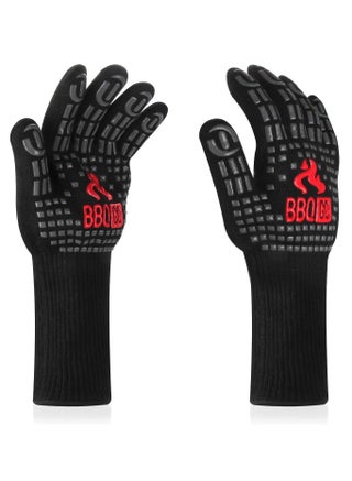 MEETION BBQ Grill Gloves 1472℉ Extreme Heat Resistant Grilling Gloves Non-Slip Silicone Insulated Grill Mitts for Cooking Baking Grill Welding Smoker (Black) - pzsku/Z9D0299AE4455DC5EF28EZ/45/_/1738857995/5b25ec32-f3aa-4197-95dc-b7f008c40fbf
