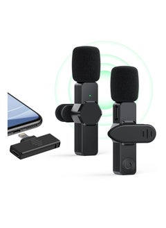 KASTWAVE Wireless Lavalier Microphone for iPhone iPad, Plug-Play Wireless Lapel Mic with 3 Level Noise Reduction Auto-Sync for Video Recording, for TikTok YouTube Facebook Live Stream with 2 Pack Wireless Mics  - Image 1
