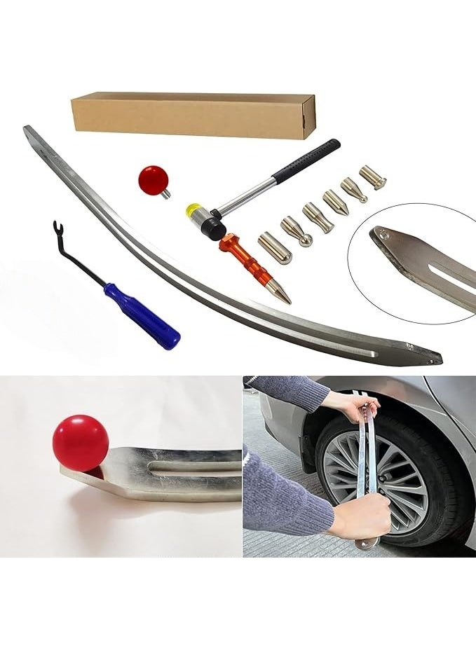 Car dent repair fender-damage repair puller-lifter large curved rod-crowbar tool hook rod multi-function set - Image 1