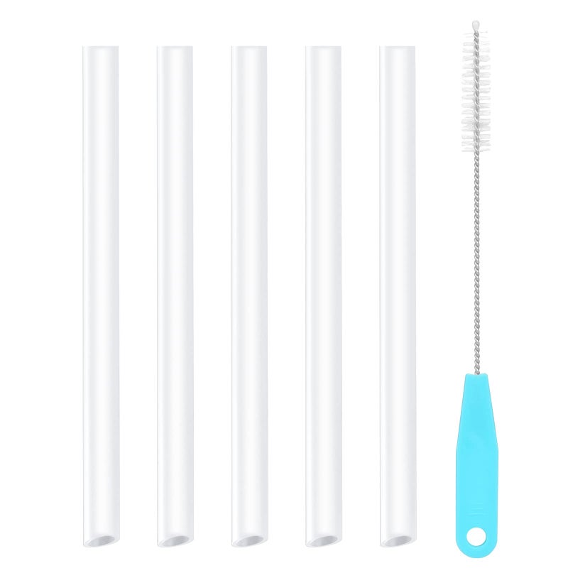 CampTek Replacement Straws Compatible with YETI Rambler Jr. 12 oz Kids Water Bottle,Include 5 BPA-FREE Straws and 1 Straw Cleaning Brush(12OZ) - Image 1