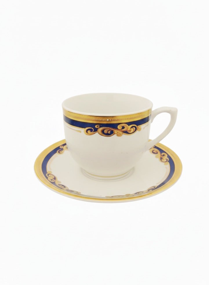 Set of 6 tea cups & 6 saucers - Image 1