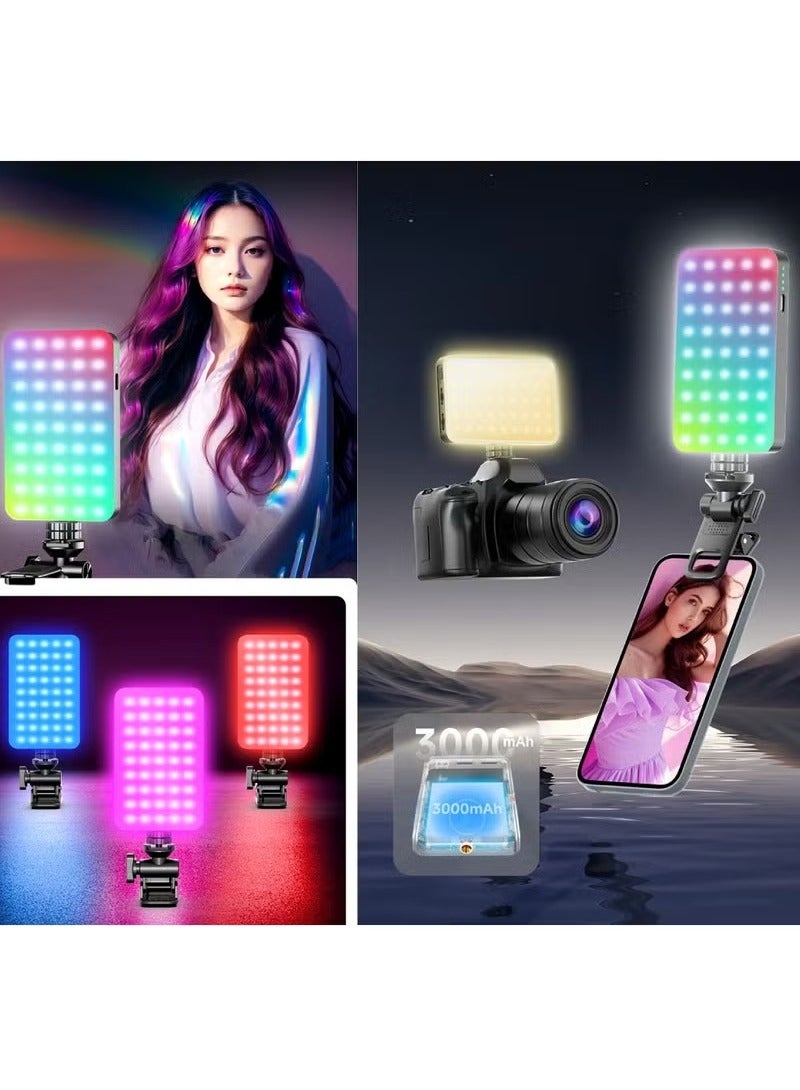 Photography Color Fill Light 129 LED 3000mAh , Selfie Light USB Rechargeable for Photo & Video with Front Back Clip for Phones Laptops Makeup TikTok Stream  - Image 5