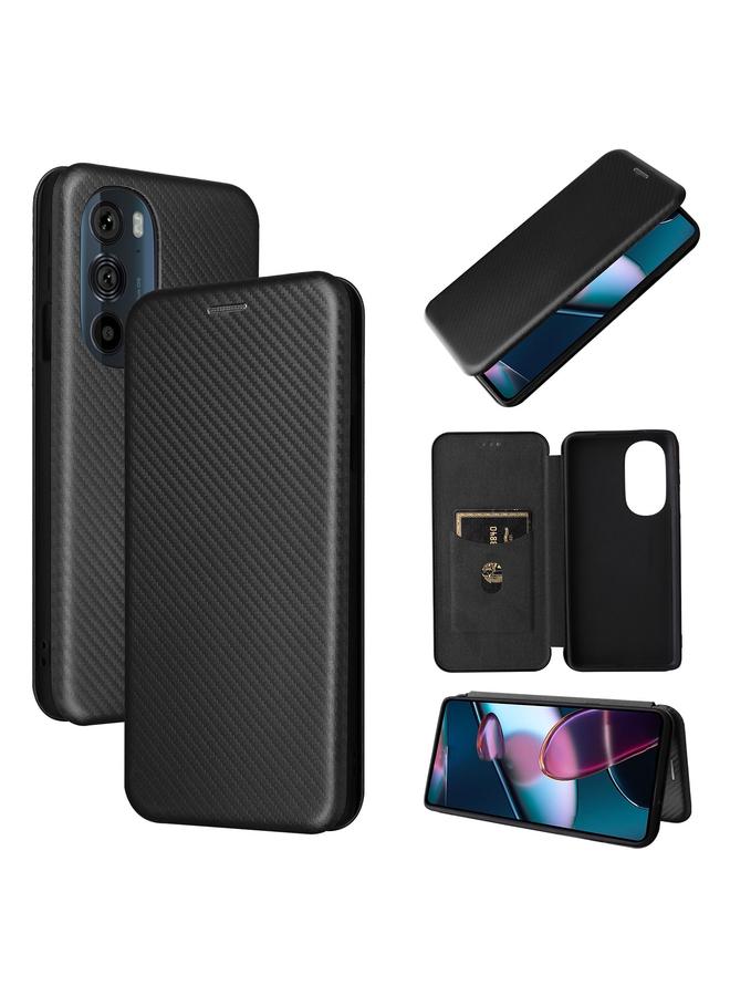 S-TOP Case For Motorola Edge X30 Carbon Fiber Texture Horizontal Flip PU Phone Case - Image 1