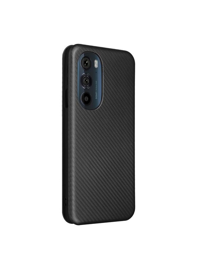 S-TOP Case For Motorola Edge X30 Carbon Fiber Texture Horizontal Flip PU Phone Case - Image 3