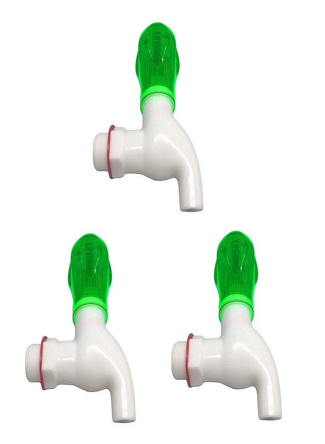 Nilsons® PVC Bib Cock,Plastic bib tap for Bathroom,Kitchen,washbasin,Garden,Outdoor Combo (1/2", 15 mm) (3 pcs, Crystal Green) - Image 1