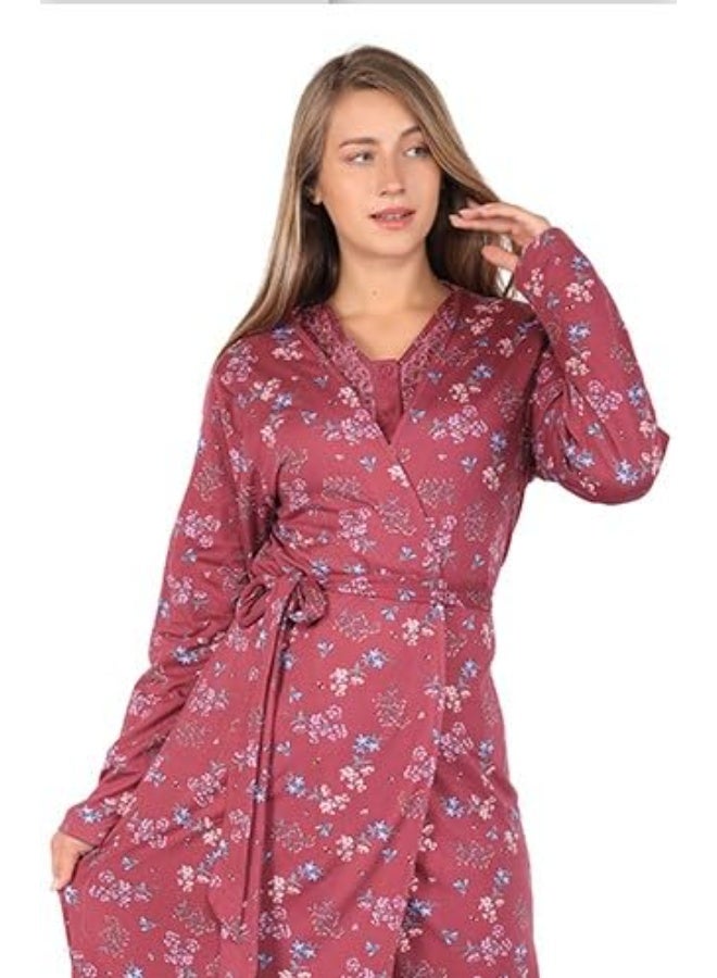 Dadoush Daadosh Women's Nightgown and Winter Robe Set - Nightgown and Dress Set - Nightgown and Long Women Nightgown by Dadosh - Image 4