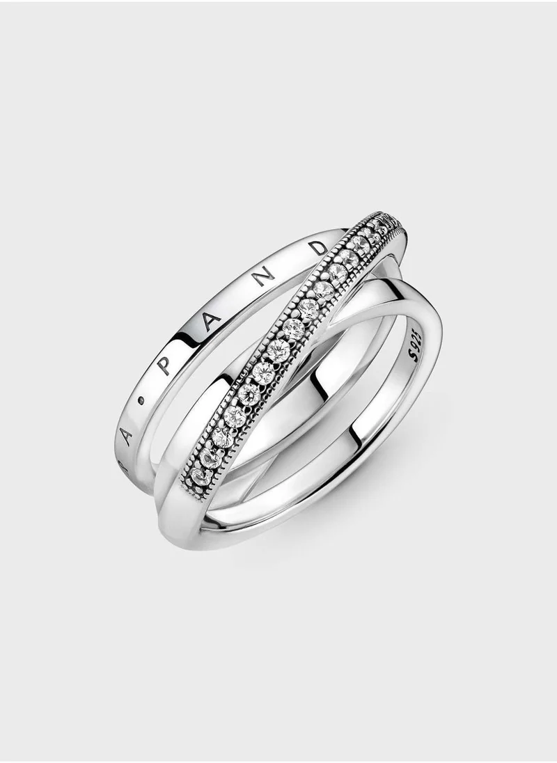 Pandora  Crossover Pavé Triple Band Ring for Women | Best Price UAE