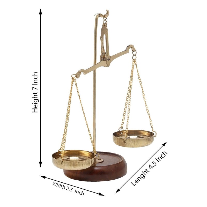Pick End Now Metal LawJustice for All Old Traditional MachineTarazu Showpiece Product Dimensions 45x25x7 Inch 200Gm Golden - Image 4