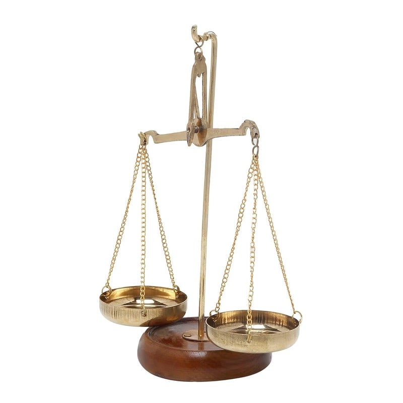 Pick End Now Metal LawJustice for All Old Traditional MachineTarazu Showpiece Product Dimensions 45x25x7 Inch 200Gm Golden - Image 3