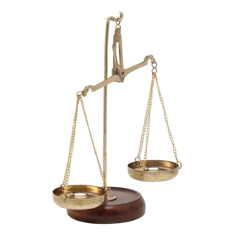 Pick End Now Metal LawJustice for All Old Traditional MachineTarazu Showpiece Product Dimensions 45x25x7 Inch 200Gm Golden - Image 2