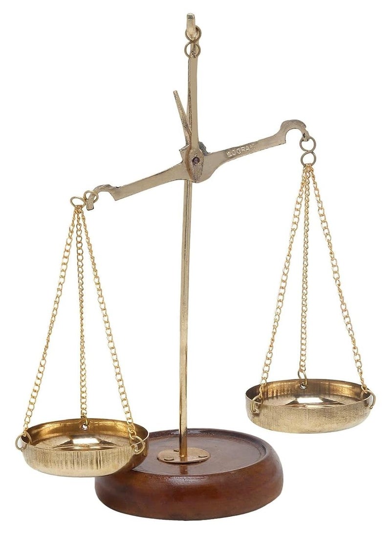 Pick End Now Metal LawJustice for All Old Traditional MachineTarazu Showpiece Product Dimensions 45x25x7 Inch 200Gm Golden - Image 1