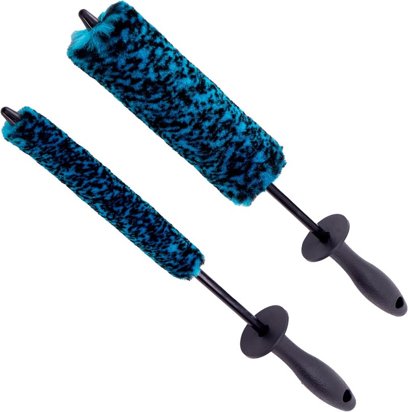 VIKING Wheel Brush Set, Wheel Cleaner and Barrel Brush Kit, Includes Regular and Slim Diameters, 16 Inch Length, Teal, 2 Pack Cleaner resistant - Image 1