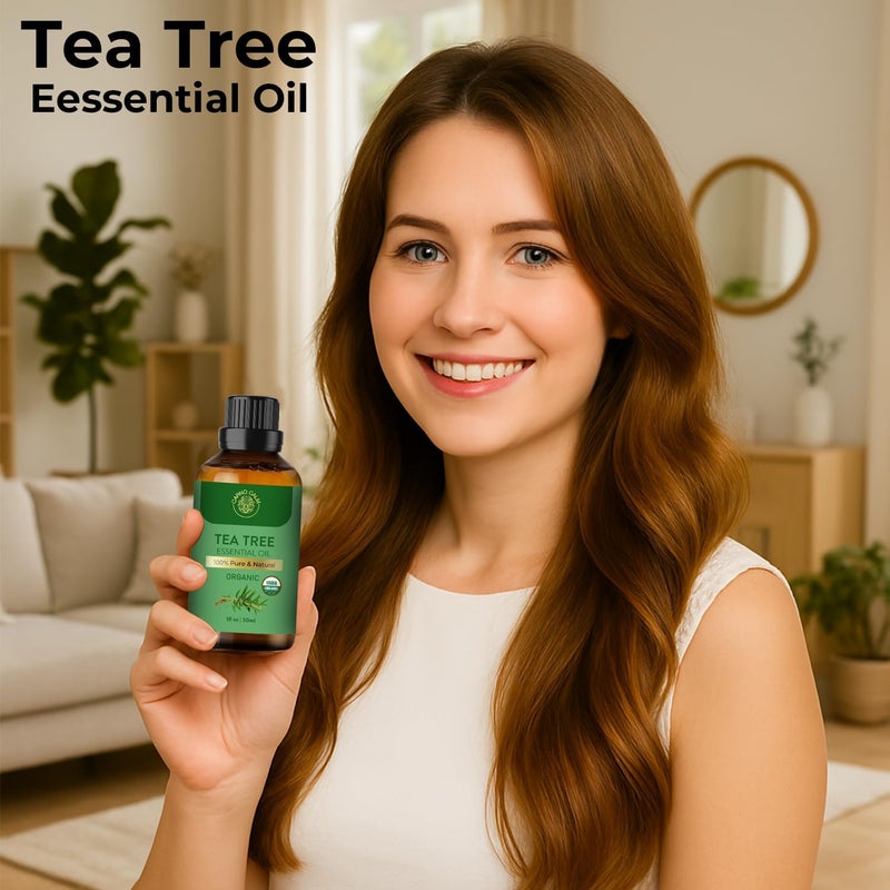 زيت عطري عضوي من شجرة الشاي للبشرة | معتمد من قبل وزارة الزراعة الأمريكية (USDA) | زيت عطري نقي بنسبة 100% من شجرة الشاي | للاستخدام في أجهزة التوزيع وكريمات الاستحمام والأظافر والشعر | سعة 30 مل | مستخلص بالتقطير من أوراق شجرة الشاي؛ يدعم صحة البشرة والأظافر والشعر؛ مناسب للعلاج بالعطور وخلطات التدليك وأجهزة التوزيع. - Image 3