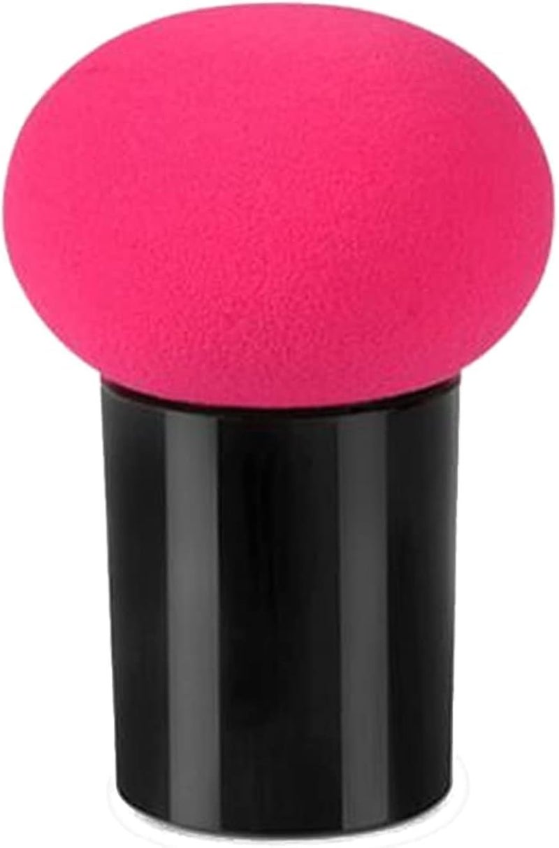 إسفنجة بودرة أساس المكياج بمقبض | إسفنجات تجميلية لاصقة - فرشاة إسفنجية للوجه مع بودرة مستعملة (قد يختلف اللون) (عبوة من قطعة واحدة)