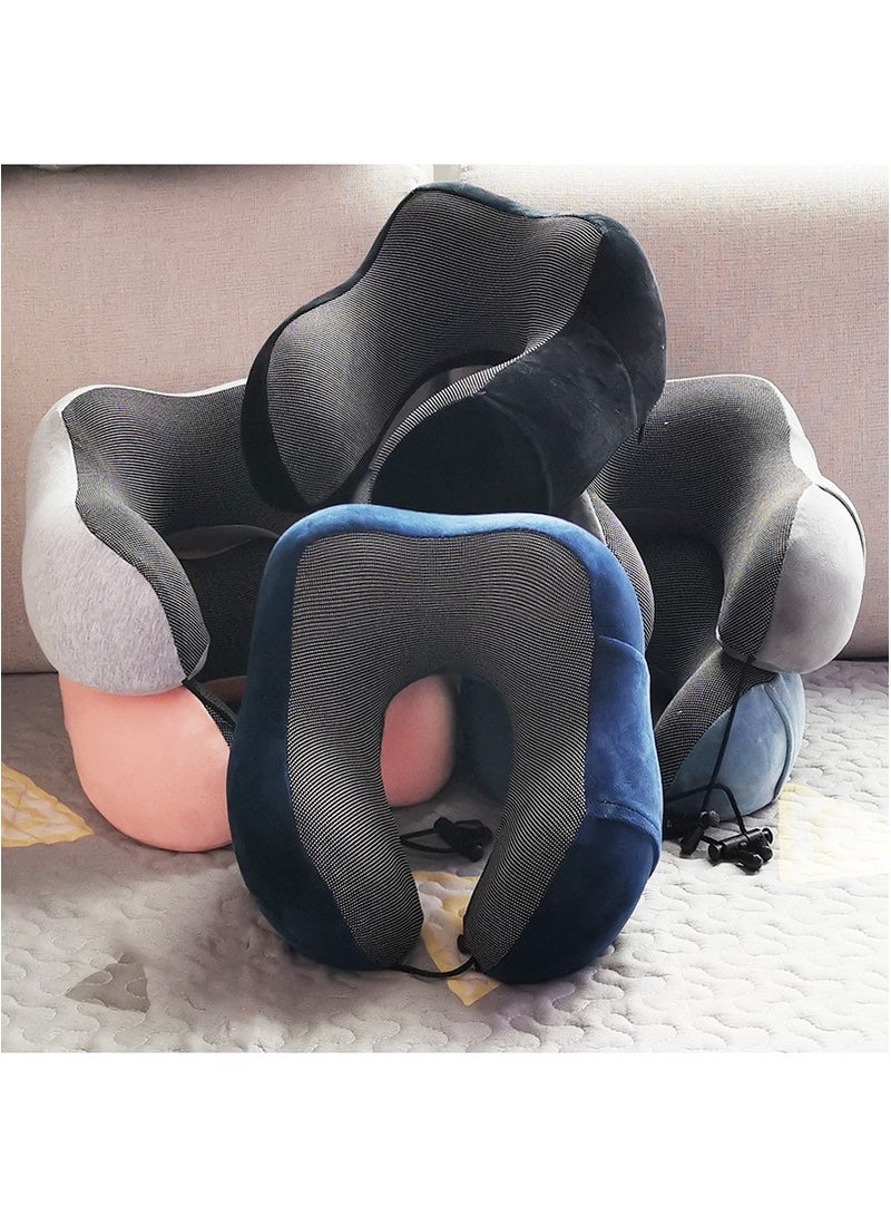 Travel neck pillow for sleeping made of pure memory foam GREY  - Image 4