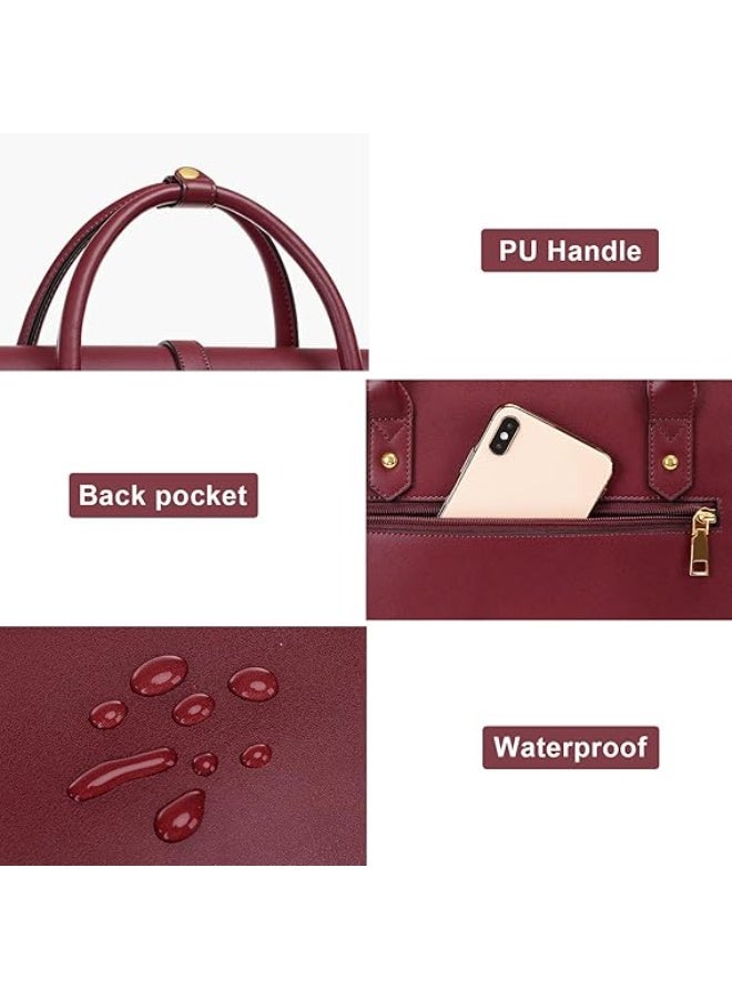 Mosiso Women’s Laptop Bag with Elegant PU Leather Design, Convertible Shoulder and Messenger Casual Bag, Perfect for Work, Travel, and Study, Features Multiple Compartments for Organization, Durable and Lightweight Construction for Laptop Protection – Women’s Laptop Bag – Work and Travel Bag – Stylish Shoulder Bag - Image 3