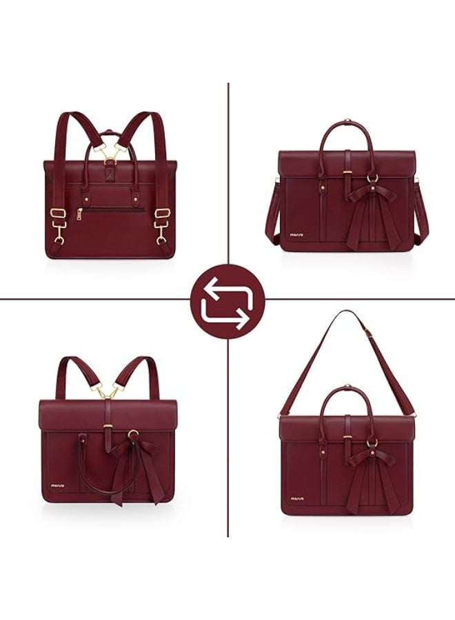 Mosiso Women’s Laptop Bag with Elegant PU Leather Design, Convertible Shoulder and Messenger Casual Bag, Perfect for Work, Travel, and Study, Features Multiple Compartments for Organization, Durable and Lightweight Construction for Laptop Protection – Women’s Laptop Bag – Work and Travel Bag – Stylish Shoulder Bag - Image 4