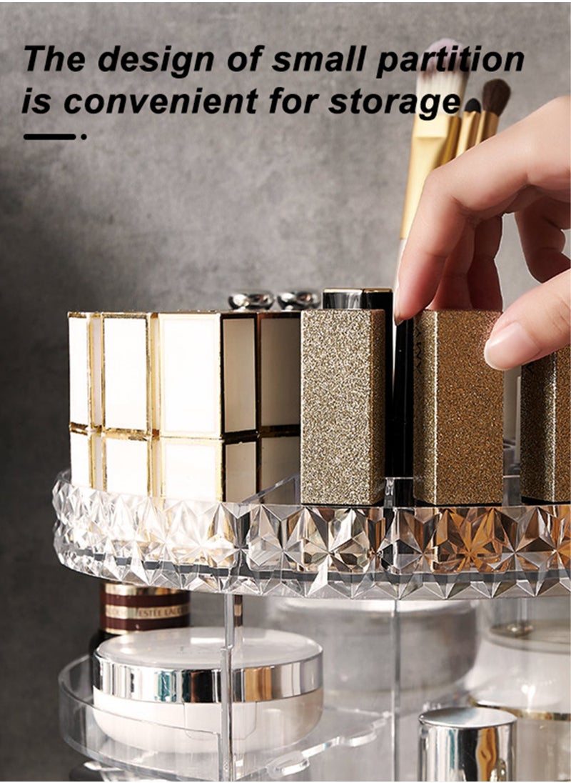 Generic - Acrylic Makeup Organizer 360° Rotating DIY Cosmetics Carousel Spinning Countertop Storage Holder With Adjustable Shelves For Vanity Perfume Jewellery And Lipsticks Display Case Lazy Suzan Trays - Image 1