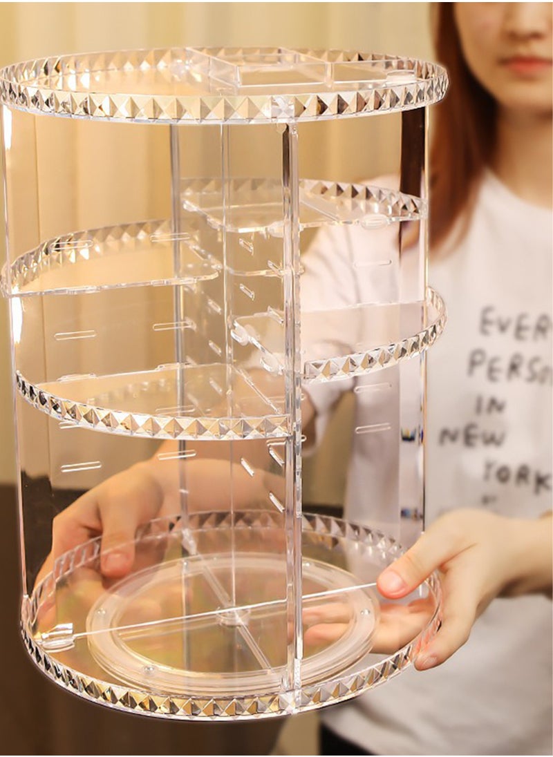 Generic - Acrylic Makeup Organizer 360° Rotating DIY Cosmetics Carousel Spinning Countertop Storage Holder With Adjustable Shelves For Vanity Perfume Jewellery And Lipsticks Display Case Lazy Suzan Trays - Image 1