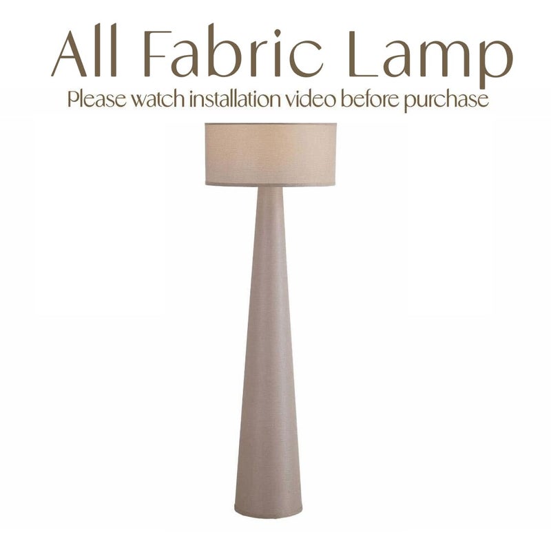Branch & Wick Co. Floor Lamp - Branch and Wick â€“ 59â€ Tall Standing Linen Lamp with Fabric Shade, LED Bulb Included â€“ Elegant Corner Lamp for Living Room, Bedroom, Office - Taupe - Image 2