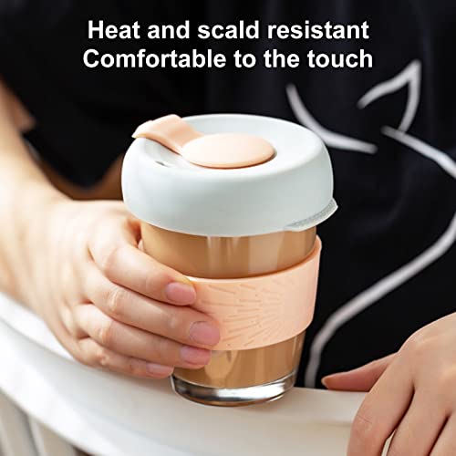 Baskety Reusable Coffee Cup Travel Coffee Mug with Lid & Silicone Drinking Cup - 350ml (Orange, Pack of 1) - Image 4