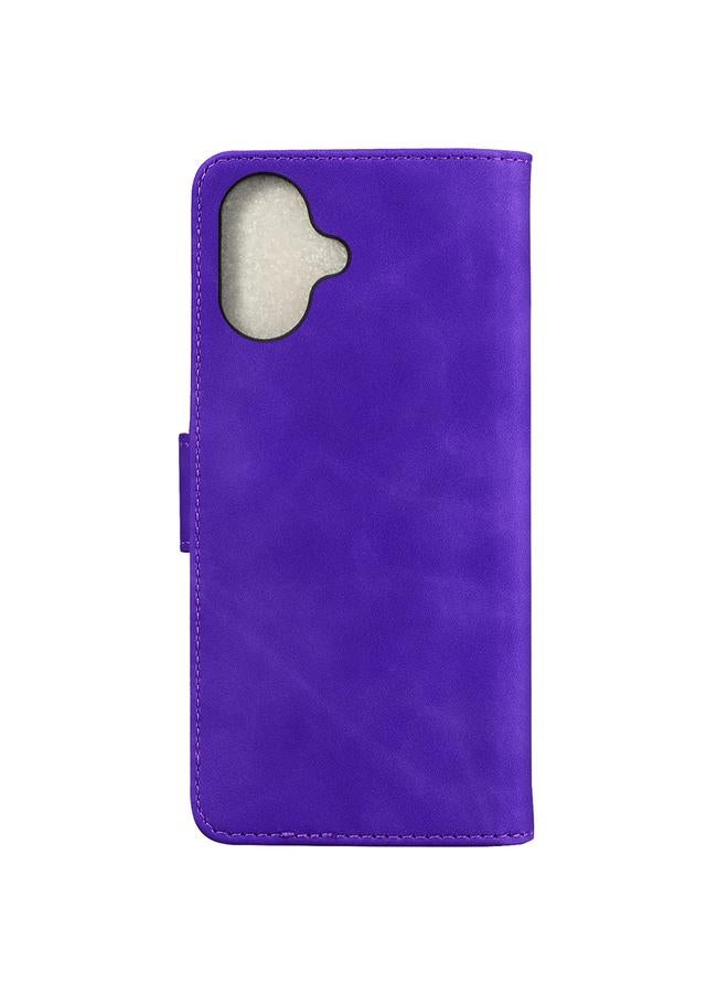 S-TOP Case For iPhone 16 Skin Feel Pure Color Flip Leather Phone Case - Image 3