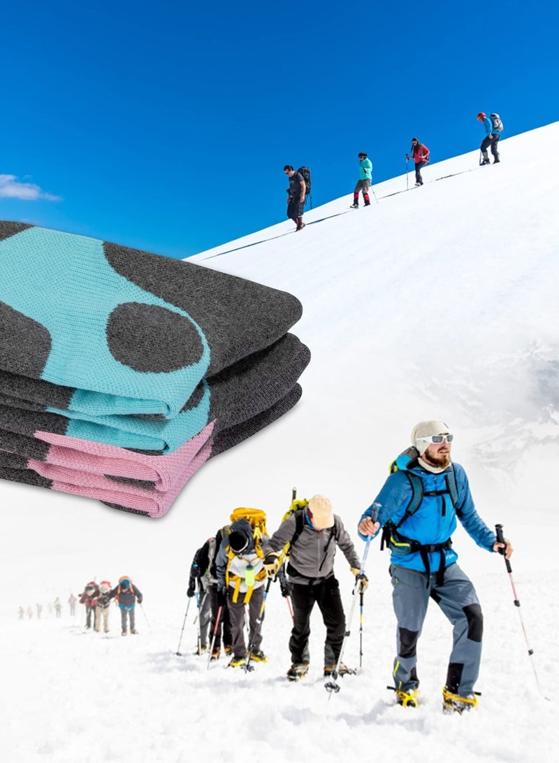 SYOSI Women's Ski Socks for Skiing Snowboarding Outdoor Sports 2 Pack Winter Performance Socks Pink Blue  - Image 3