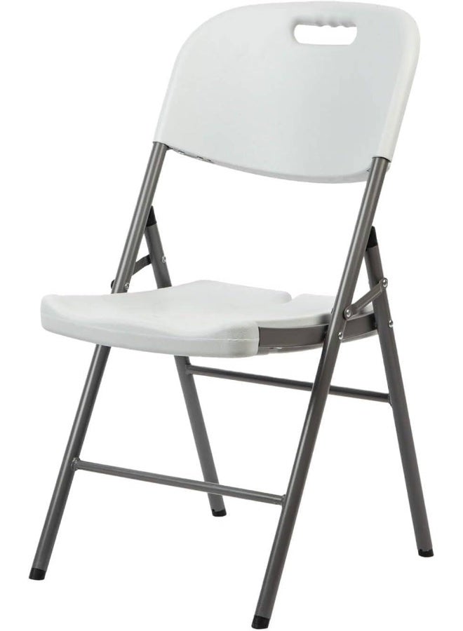MOMENT Folding Chair, Steel Folding Dining Chairs, Commercial Grade Folding Chair, Foldable Guest Chairs for Events Office Wedding Party Garden, Patio, Dining, Wedding, Camping. White