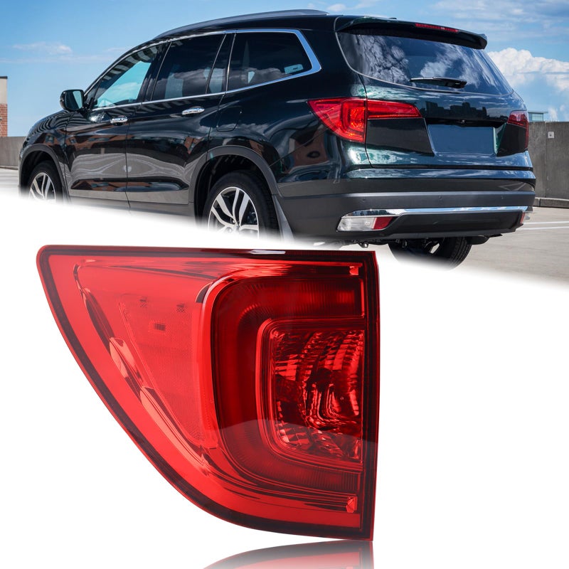KAMDKI Left Driver Side LED Outer Tail Light Fit for 2016 2017 2018 Honda Pilot Rear Brake Lamp LH HO2804107 33550TG7A01 HD668B000L P24244CAPA