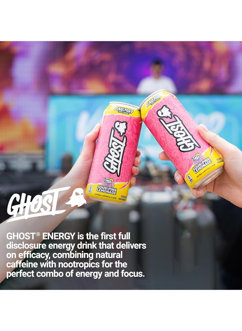 Ghost Energy Zero Sugar RTD 473ml Sour Pink Lemonade Flavor - Image 5