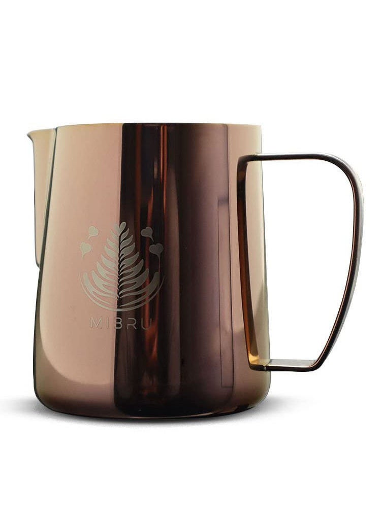 ميبرو بتشر حليب مع مقياس لتحضير القهوة و الكابتشينو وتبخير احترافي إبريق لصنع رغوة الحليب من الستانلس ستيل روز جولد 600 مل - Image 2