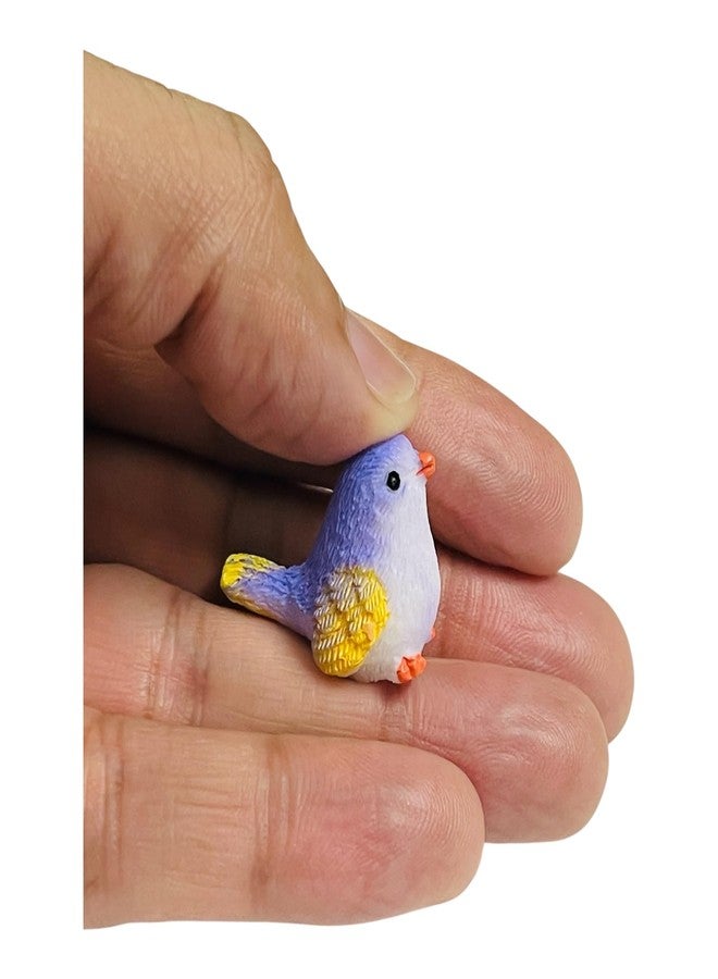 Kriwin Miniature Bird Figurines Set, Resin Made, Colourful Garden Decor for Plants, Terrarium, Dollhouse (Small, 4, Count) - Image 5