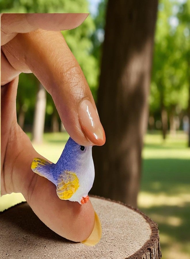 Kriwin Miniature Bird Figurines Set, Resin Made, Colourful Garden Decor for Plants, Terrarium, Dollhouse (Small, 4, Count) - Image 2